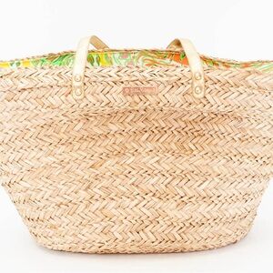 Lilly Pulitzer Woven Raffia Tote